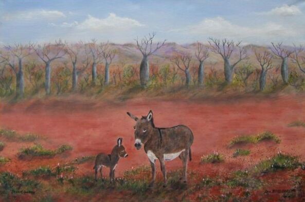 Desert Donkeys  by Rex Woodmore http://art-sale.weebly.com